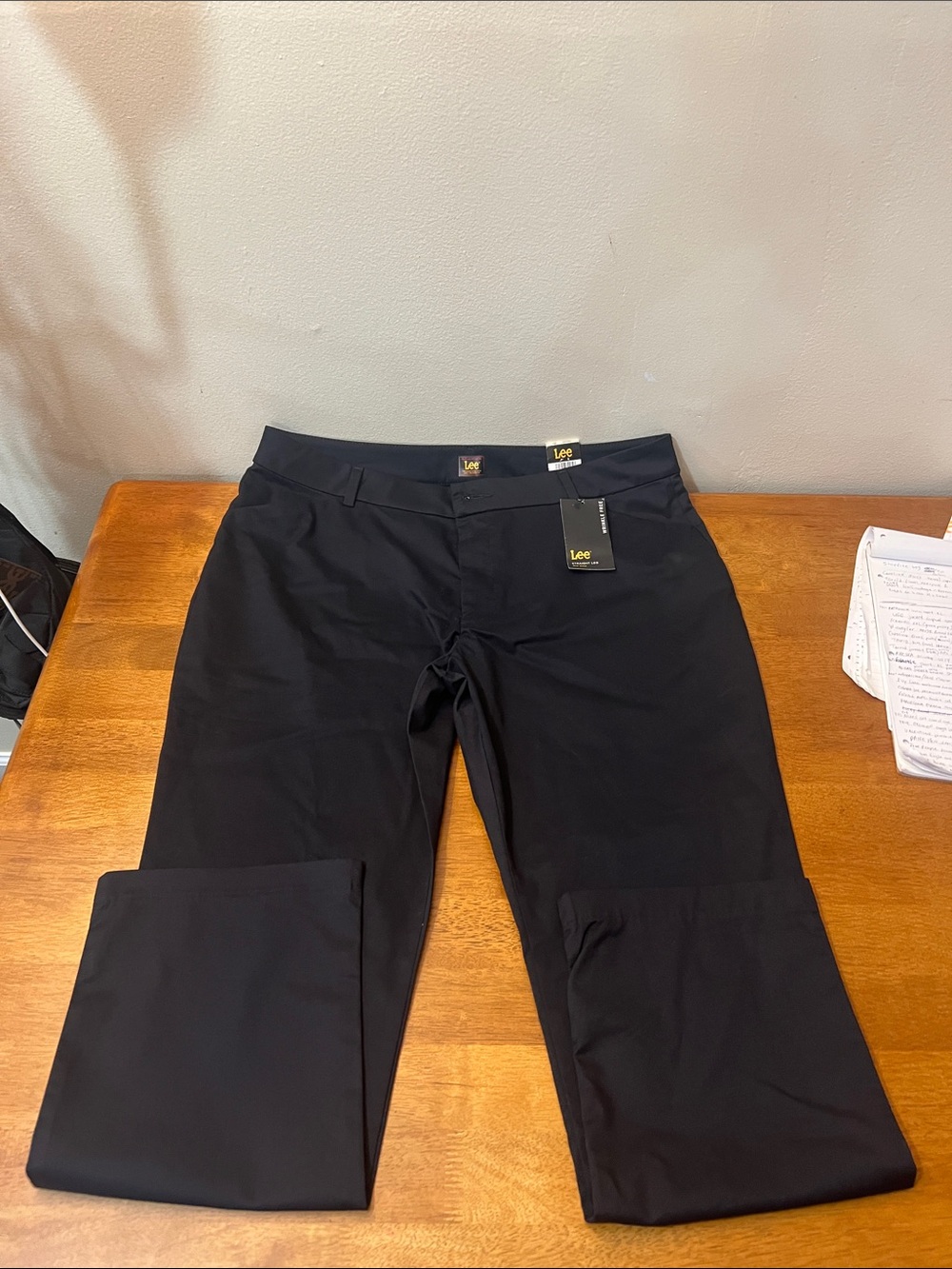 Lee Black Tailored Straight Dress Pants Size 18 SHORT Wrinkle Free - Picture 3 of 7